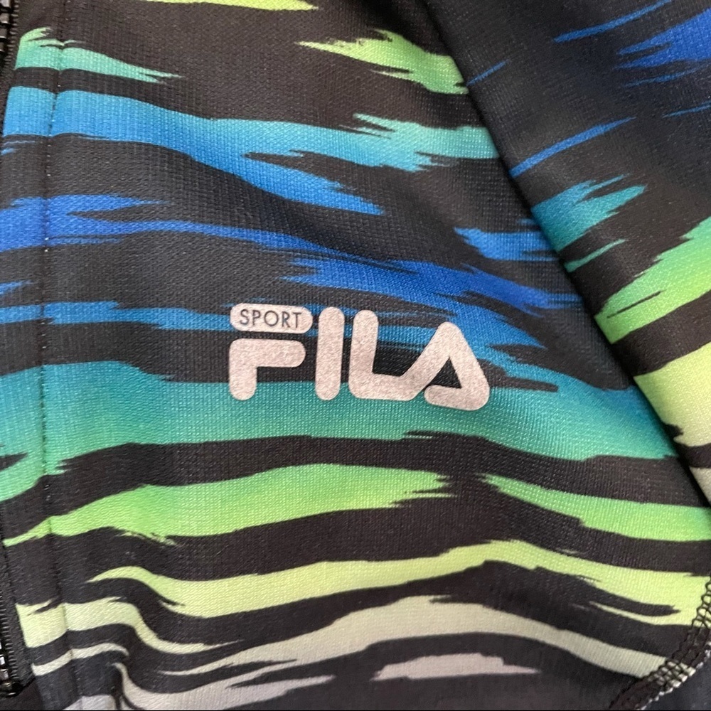 Fila performance sport women’s half zip pullover sz xs blue black green yellow - Picture 2 of 5